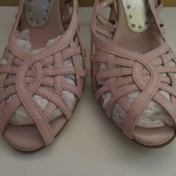 BCBGirls Pastel Baby Pink Peep-Toe Pumps - Picture 3 of 5